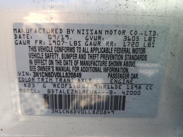 Photo 10 from auction – 2020 NISSAN VERSA S with VIN 3N1CN8DV0LL820849