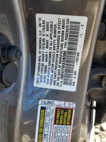 Photo 10 from auction – 2010 HONDA CIVIC EX with VIN 19XFA1F8XAE082886
