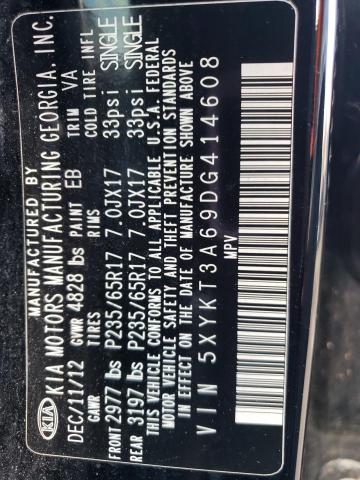 Photo 10 from auction – 2013 KIA SORENTO LX with VIN 5XYKT3A69DG414608