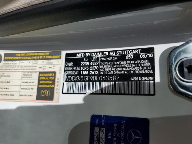 Photo 10 from auction – 2011 MERCEDES-BENZ E 350 with VIN WDDKK5GF9BF063582