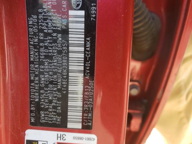 Photo 10 from auction – 2009 TOYOTA CAMRY BASE with VIN 4T4BE46K39R075857