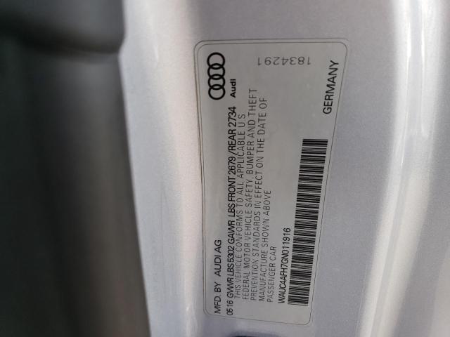 Photo 10 from auction – 2016 AUDI S5 PREMIUM with VIN WAUC4AFH7GN011916