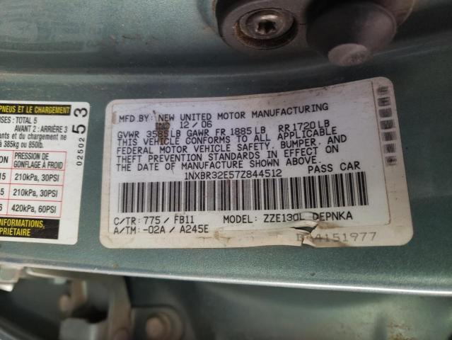Photo 10 from auction – 2007 TOYOTA COROLLA CE with VIN 1NXBR32E57Z844512