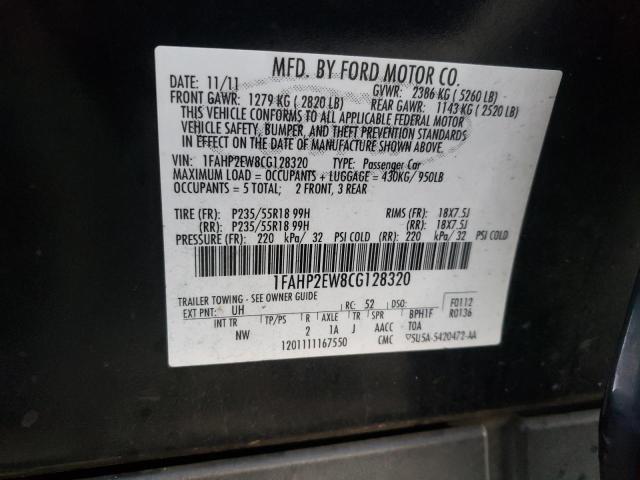 Photo 10 from auction – 2012 FORD TAURUS SEL with VIN 1FAHP2EW8CG128320