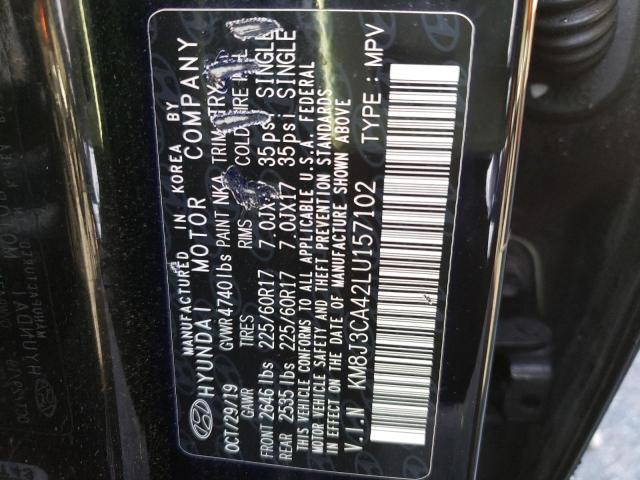 Photo 10 from auction – 2020 HYUNDAI TUCSON LIM with VIN KM8J3CA42LU157102