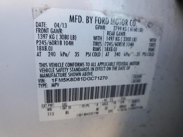 Photo 10 from auction – 2013 FORD EXPLORER with VIN 1FM5K8D81DGC71270