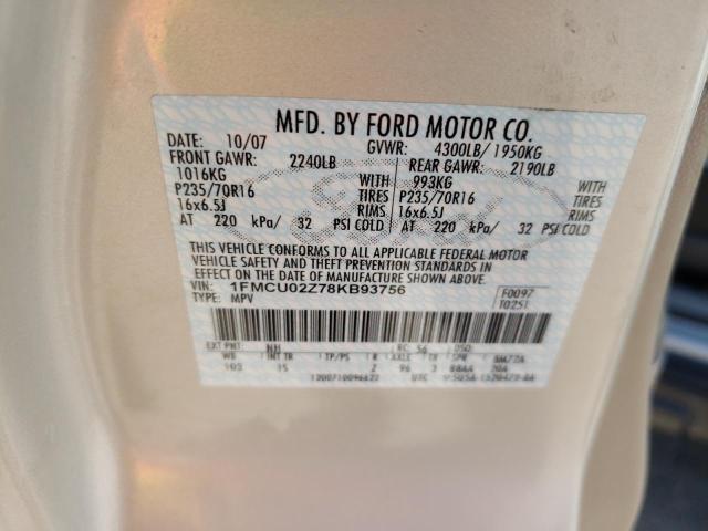 Photo 10 from auction – 2008 FORD ESCAPE XLS with VIN 1FMCU02Z78KB93756