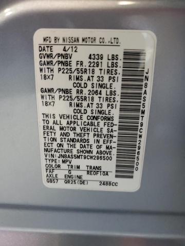 Photo 10 from auction – 2012 NISSAN ROGUE S with VIN JN8AS5MT9CW296500