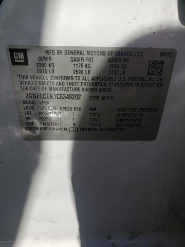 Photo 10 from auction – 2012 CHEVROLET EQUINOX LS with VIN 2GNFLCEK1C6349202