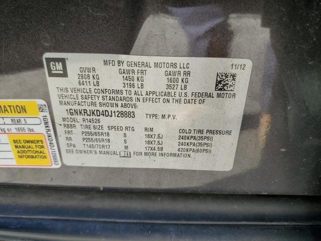 Photo 10 from auction – 2013 CHEVROLET TRAVERSE L with VIN 1GNKRJKD4DJ128883