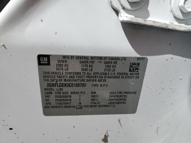 Photo 10 from auction – 2012 CHEVROLET EQUINOX LT with VIN 2GNFLGEK9C6108785