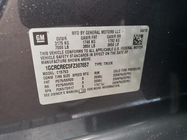 Photo 10 from auction – 2015 CHEVROLET SILVERADO with VIN 1GCRCREC5FZ307657