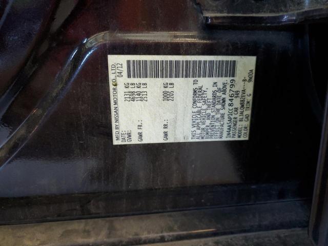 Photo 10 from auction – 2012 NISSAN MAXIMA S with VIN 1N4AA5AP1CC846799