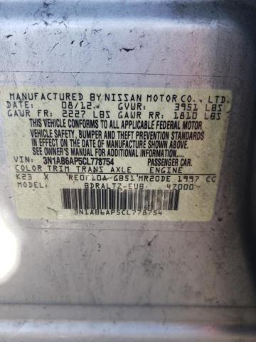 Photo 10 from auction – 2012 NISSAN SENTRA 2.0 with VIN 3N1AB6AP5CL778754