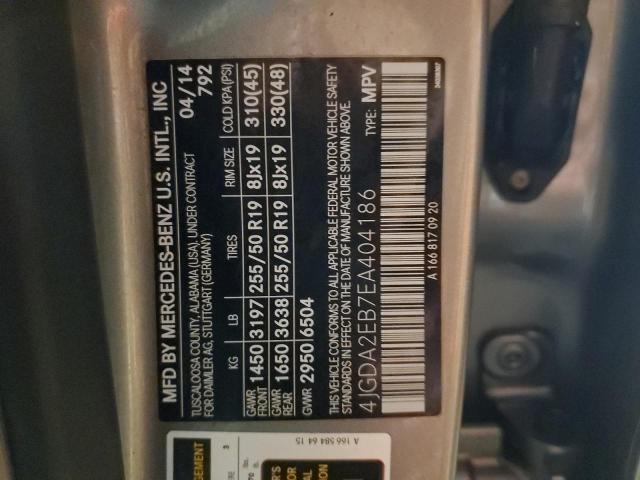 Photo 10 from auction – 2014 MERCEDES-BENZ ML 350 BLU with VIN 4JGDA2EB7EA404186