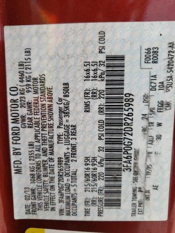 Photo 10 from auction – 2013 FORD FUSION S with VIN 3FA6P0G72DR265989