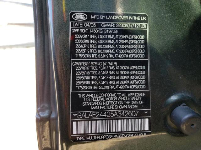 Photo 10 from auction – 2005 LAND ROVER LR3 SE with VIN SALAE24425A342607