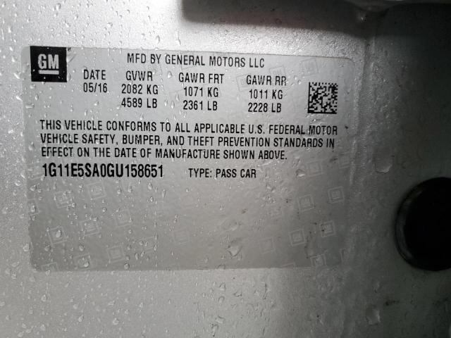 Photo 10 from auction – 2016 CHEVROLET MALIBU LIM with VIN 1G11E5SA0GU158651