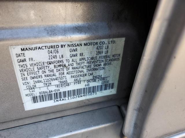 Photo 10 from auction – 2006 NISSAN ALTIMA S with VIN 1N4AL11D26N405071