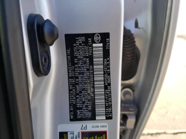 Photo 10 from auction – 2013 TOYOTA CAMRY L with VIN 4T1BF1FK3DU679794