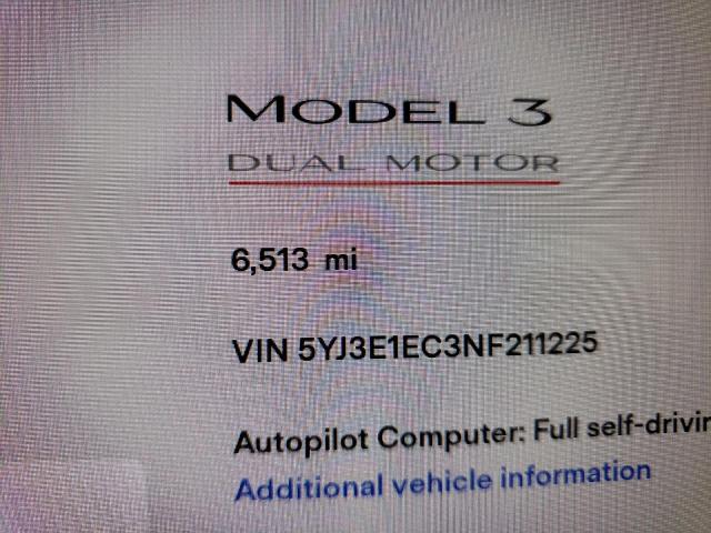 Photo 8 from auction – 2022 TESLA MODEL 3 with VIN 5YJ3E1EC3NF211225