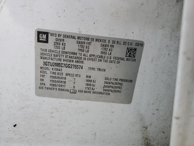 Photo 10 from auction – 2016 GMC SIERRA K15 with VIN 3GTU2MEC7GG276574