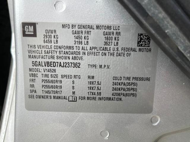 Photo 10 from auction – 2010 BUICK ENCLAVE CX with VIN 5GALVBED7AJ237362