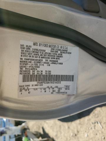 Photo 10 from auction – 2001 FORD TAURUS LX with VIN 1FAHP52U61G216252