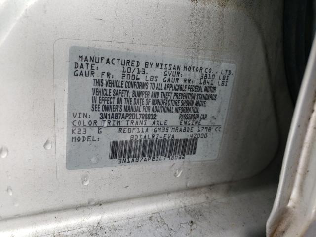Photo 10 from auction – 2013 NISSAN SENTRA S with VIN 3N1AB7AP2DL798032