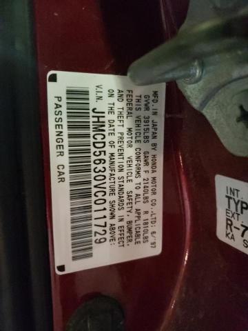 Photo 10 from auction – 1997 HONDA ACCORD with VIN JHMCD5630VC011729