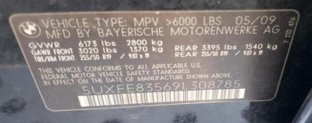 Photo 10 from auction – 2009 BMW X5 XDRIVE4 with VIN 5UXFE83569L308785