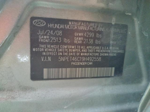 Photo 10 from auction – 2009 HYUNDAI SONATA GLS with VIN 5NPET46C19H492558