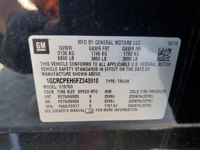 Photo 10 from auction – 2015 CHEVROLET SILVERADO with VIN 1GCRCPEH6FZ343910