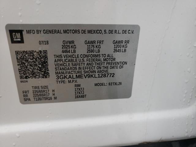 Photo 10 from auction – 2019 GMC TERRAIN SL with VIN 3GKALMEV9KL128772