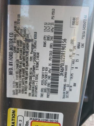 Photo 10 from auction – 2013 FORD FUSION SE with VIN 3FA6P0LU2DR190156