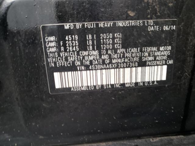 Photo 10 from auction – 2015 SUBARU LEGACY 2.5 with VIN 4S3BNAA6XF3007368