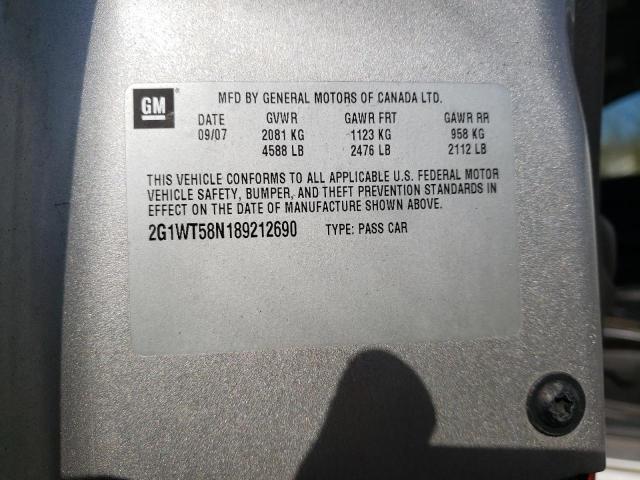 Photo 10 from auction – 2008 CHEVROLET IMPALA LT with VIN 2G1WT58N189212690
