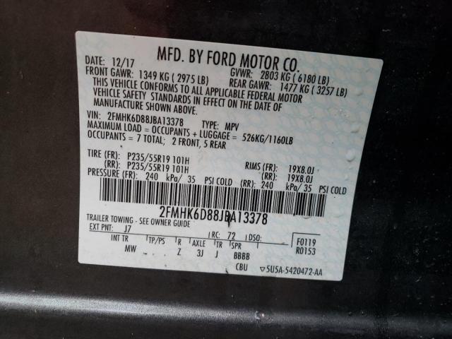 Photo 10 from auction – 2018 FORD FLEX LIMIT with VIN 2FMHK6D88JBA13378