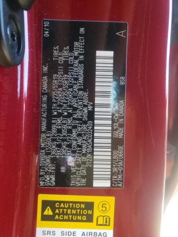 Photo 10 from auction – 2010 LEXUS RX 350 with VIN 2T2ZK1BA5AC032409