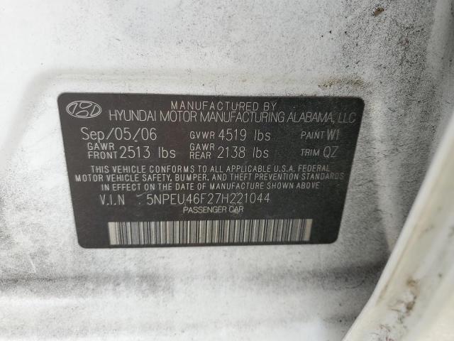 Photo 10 from auction – 2007 HYUNDAI SONATA SE with VIN 5NPEU46F27H221044