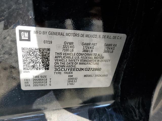Photo 10 from auction – 2019 CHEVROLET SILVERADO with VIN 3GCUYEED2KG272860