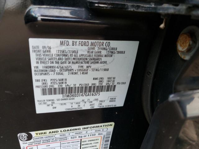 Photo 10 from auction – 2007 FORD FREESTYLE with VIN 1FMDK03147GA16375