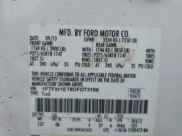 Photo 10 from auction – 2013 FORD F150 SUPER with VIN 1FTFW1ET8DFD73159