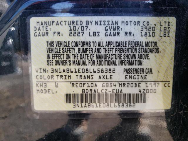 Photo 10 from auction – 2008 NISSAN SENTRA 2.0 with VIN 3N1AB61E08L658382