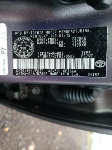 Photo 10 from auction – 2015 TOYOTA CAMRY LE with VIN 4T1BF1FK7FU070503