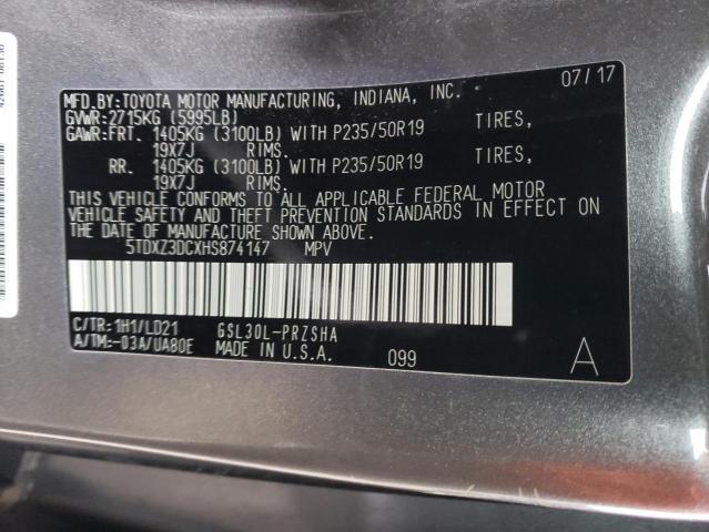 Photo 10 from auction – 2017 TOYOTA SIENNA SE with VIN 5TDXZ3DCXHS874147