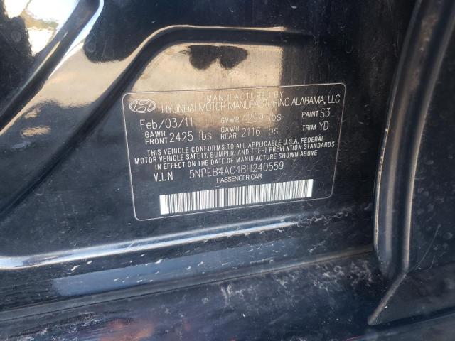Photo 10 from auction – 2011 HYUNDAI SONATA GLS with VIN 5NPEB4AC4BH240559