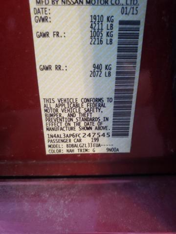 Photo 10 from auction – 2015 NISSAN ALTIMA 2.5 with VIN 1N4AL3AP6FC247545