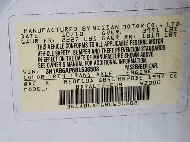 Photo 10 from auction – 2011 NISSAN SENTRA 2.0 with VIN 3N1AB6AP6BL636508