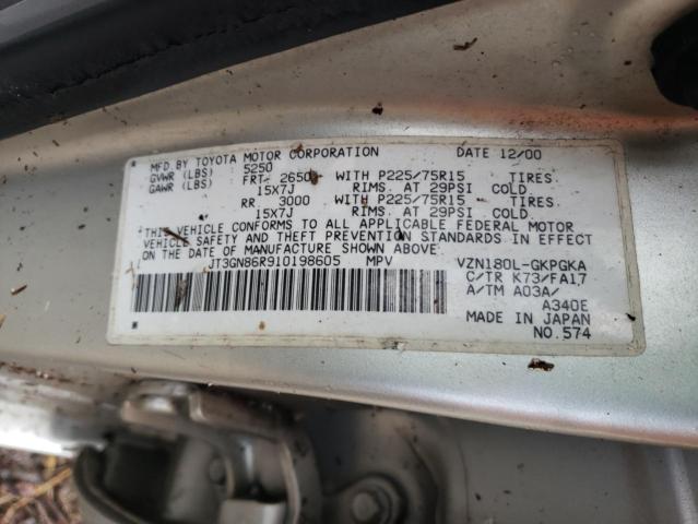Photo 10 from auction – 2001 TOYOTA 4RUNNER SR with VIN JT3GN86R910198605